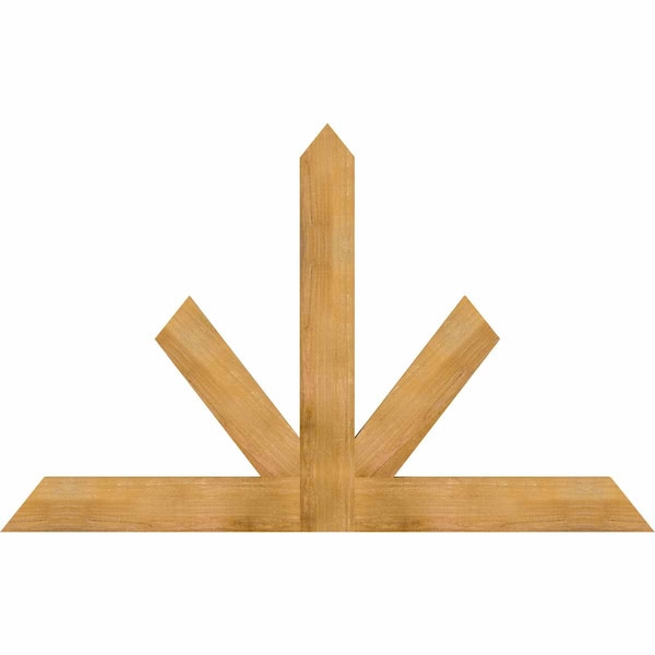Ekena Millwork Saratoga Rough Sawn Timber Gable Bracket, Western Red Cedar, 72"W x 45"H x 2"D x 6"F, 15/12 Pitch GBW072X45X0206SAR00RWR - main